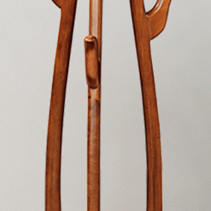 Sculptural Rubberwood Coat Rack, Curved Hooks