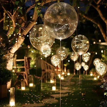 LED Balloons with Lights, Clear Balloon 45 cm, Set of 10 with Warm White Fairy Light Wire