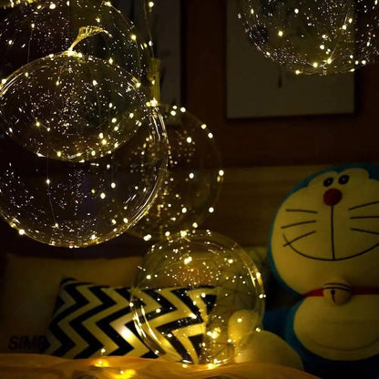 LED Balloons with Lights, Clear Balloon 45 cm, Set of 10 with Warm White Fairy Light Wire