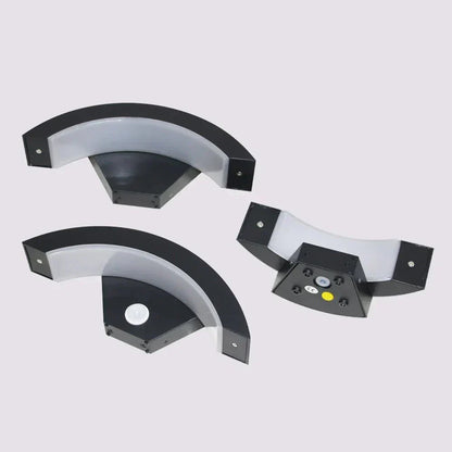 Motion Sensor Outdoor Wall Light - Modern Curved LED Lamp