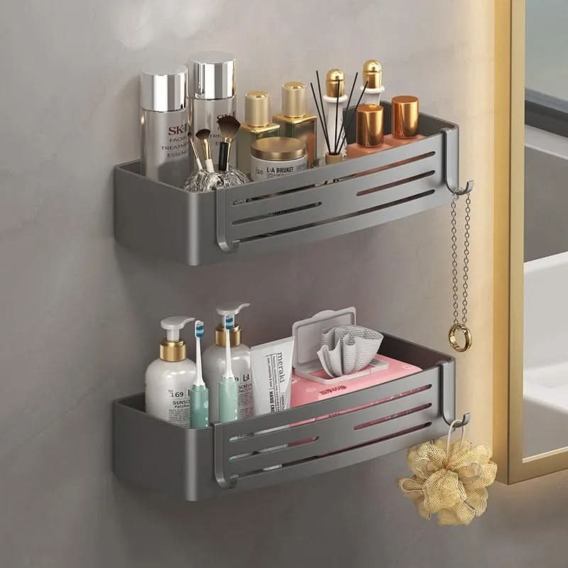 Self Adhesive Aluminum Bathroom Shelf Organizer