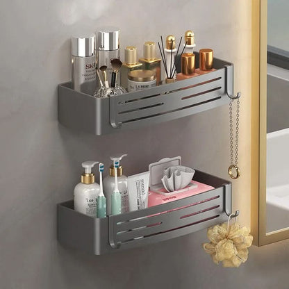 Self Adhesive Aluminum Bathroom Shelf Organizer