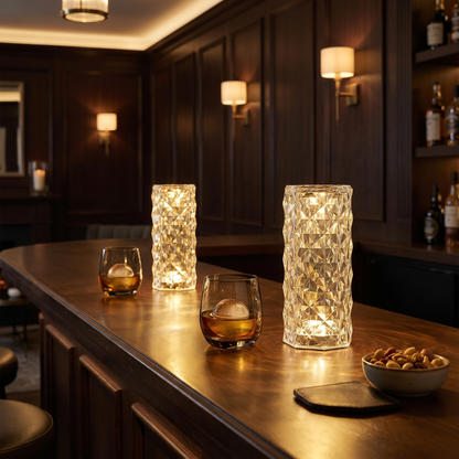 Crystal Touch Lamp, 16-Color Dimmable, Acrylic, USB-C Rechargeable