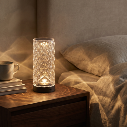 Crystal Touch Lamp, 16-Color Dimmable, Acrylic, USB-C Rechargeable