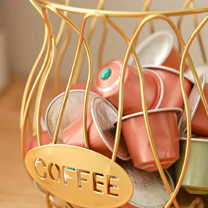 Wrought Iron Coffee Capsule Holder in Cup Shape | KELiving