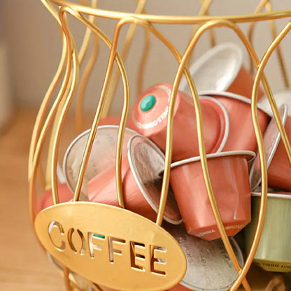 Wrought Iron Coffee Capsule Holder in Cup Shape | KELiving