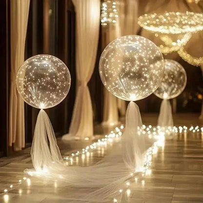 LED Balloons with Lights, Clear Balloon 45 cm, Set of 10 with Warm White Fairy Light Wire