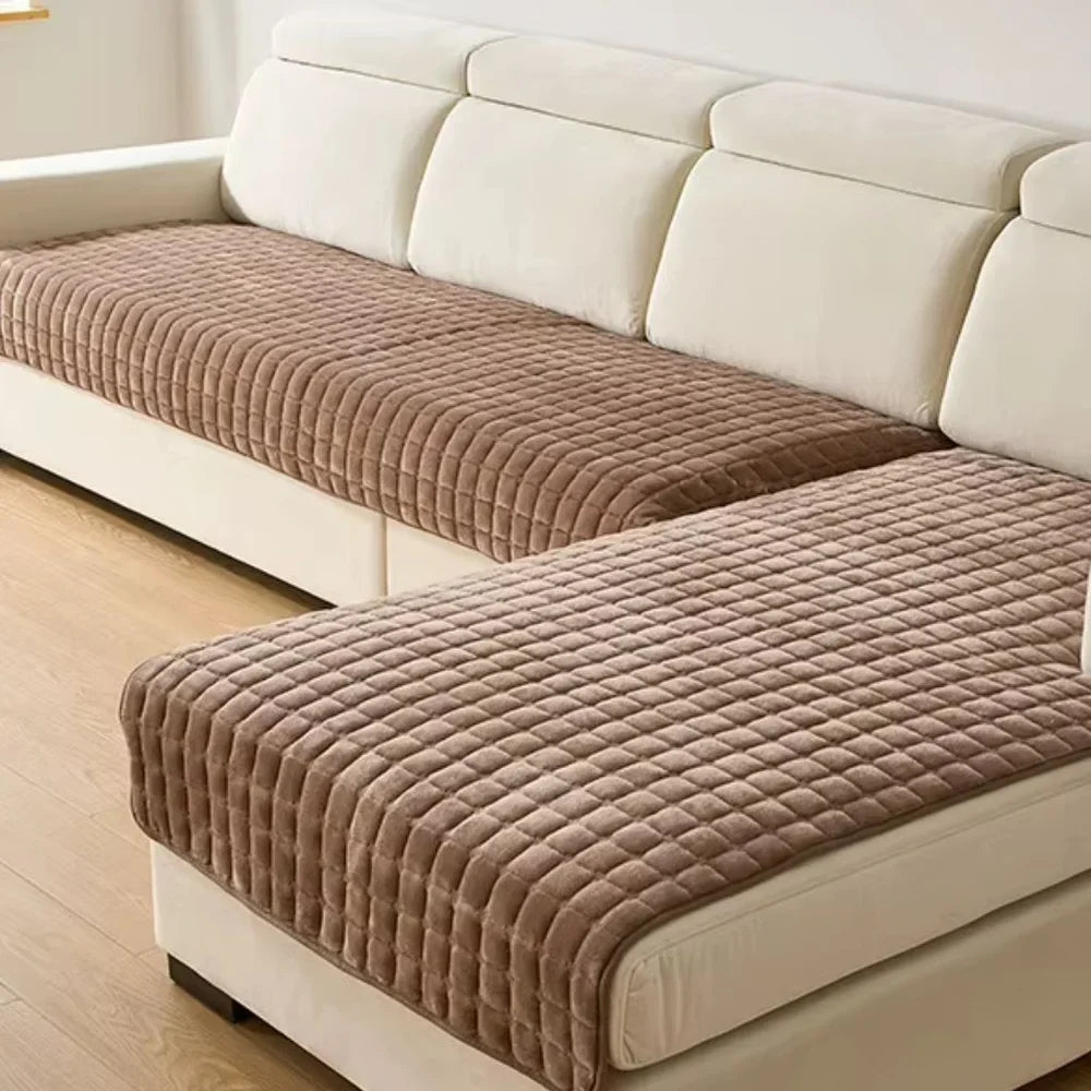 Flannel Sofa Cushion Cover Non-Slip Thickened Plush