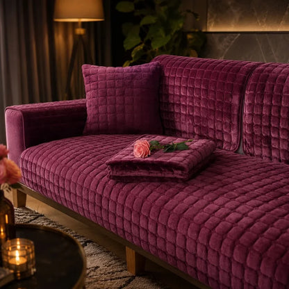 Flannel Sofa Cushion Cover Non-Slip Thickened Plush