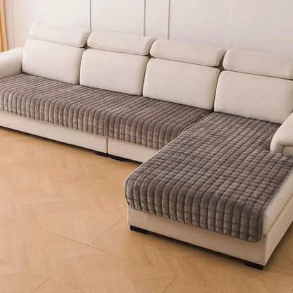 Flannel Sofa Cushion Cover Non-Slip Thickened Plush