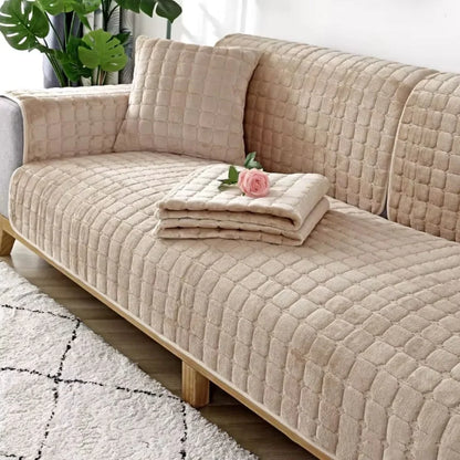 Flannel Sofa Cushion Cover Non-Slip Thickened Plush