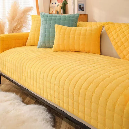 Flannel Sofa Cushion Cover Non-Slip Thickened Plush