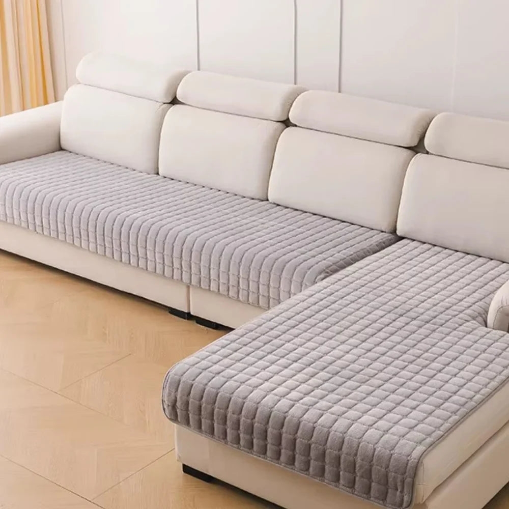 Flannel Sofa Cushion Cover Non-Slip Thickened Plush