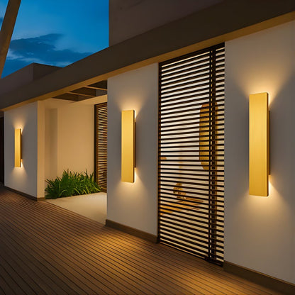 Golden Weatherproof LED Wall Lights - Outdoor Style and Durability