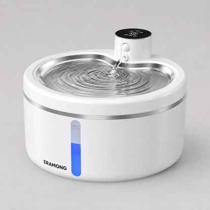 Stainless Steel Pet Water Fountain for Cats & Small Dogs, Battery-Powered with Sensor