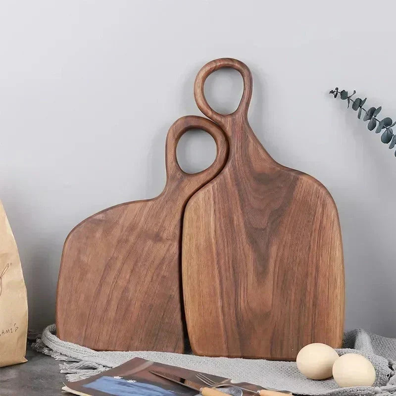 NutriCraft – Luxury Walnut Cutting Board with Two-Sided Function for Kitchen and Presentation
