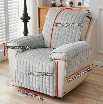Snug Grid Recliner Cover, Quilted Microfiber Slipcover