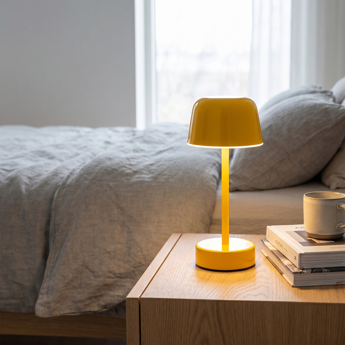 Rechargeable Table Lamp, Dimmable, Iron, Three Light Settings, 3600mAh