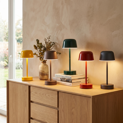 Rechargeable Table Lamp, Dimmable, Iron, Three Light Settings, 3600mAh