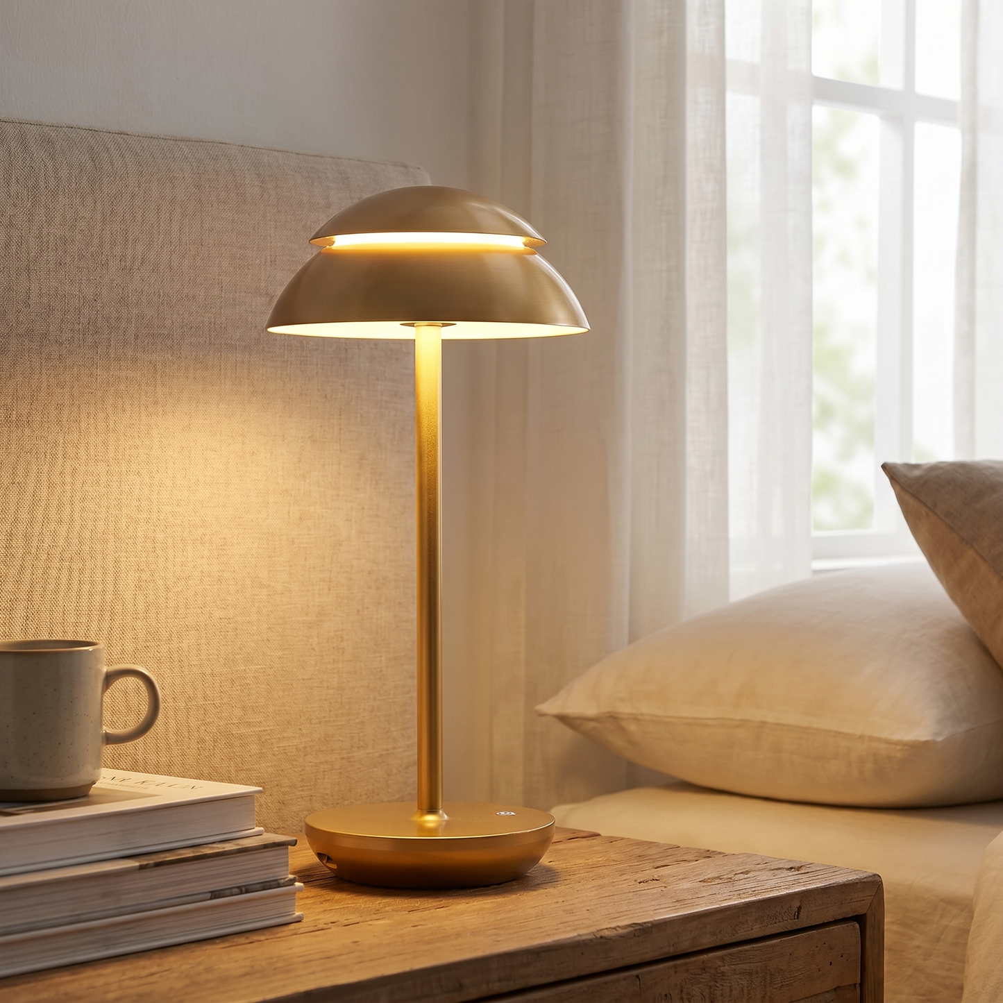 Rechargeable Table Lamp, Touch Dimming, Aluminum, Warm Light, USB-C