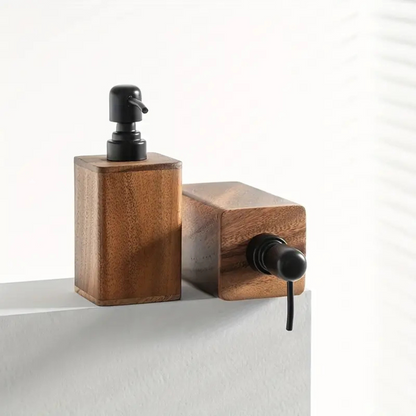 Rustic Wooden Soap and Lotion Dispenser with Matte Black Pump, for the Bathroom