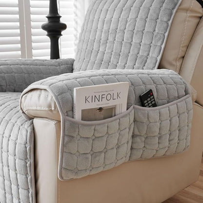 Snug Grid Recliner Cover, Quilted Microfiber Slipcover