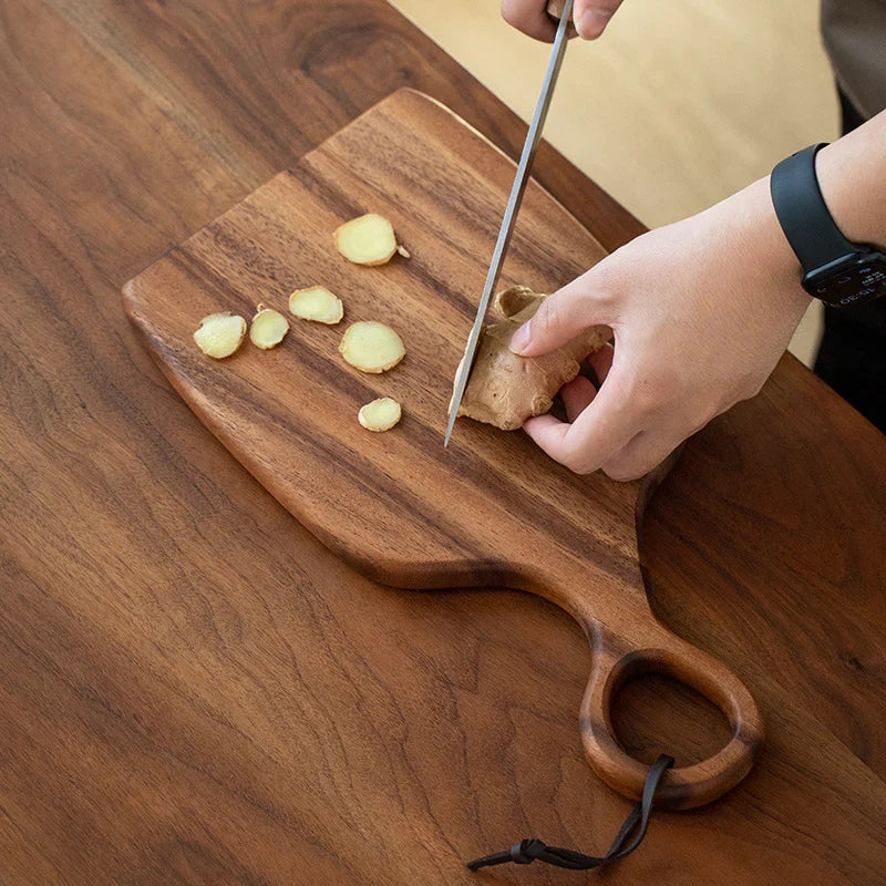 NutriCraft – Luxury Walnut Cutting Board with Two-Sided Function for Kitchen and Presentation