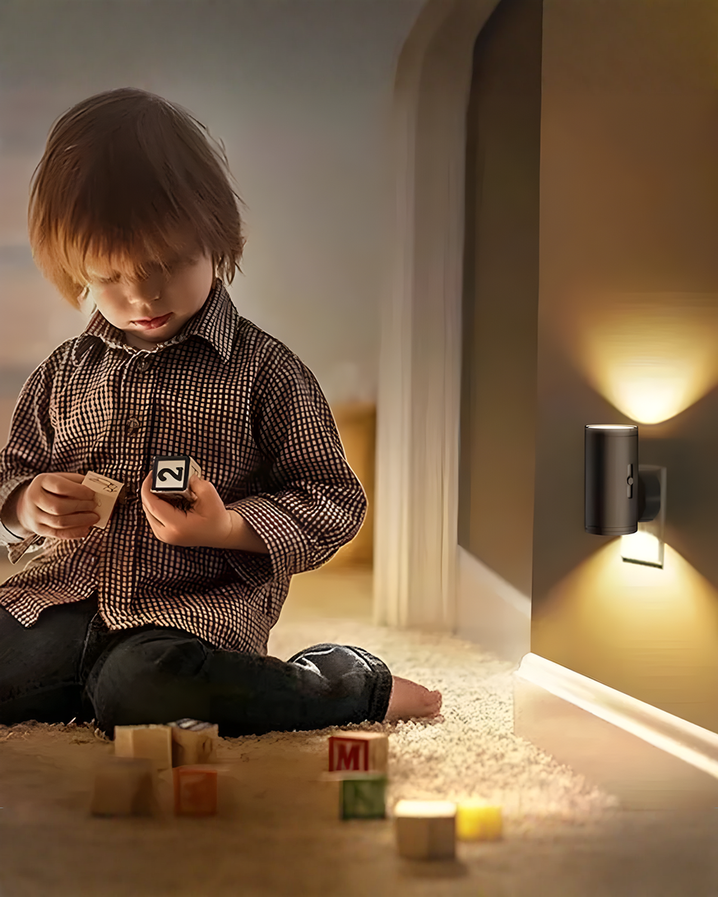 Dimmable Plug-In Night Light - Multicolor LED Night Light Modern, Set of 2