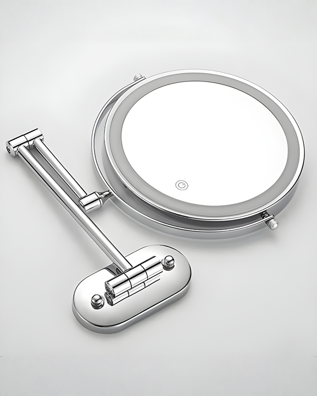 LED Magnifying Mirror Chrome Silver for Makeup and Bathroom