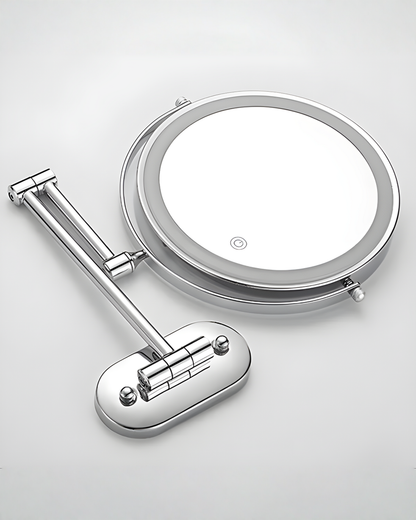 LED Magnifying Mirror Chrome Silver for Makeup and Bathroom