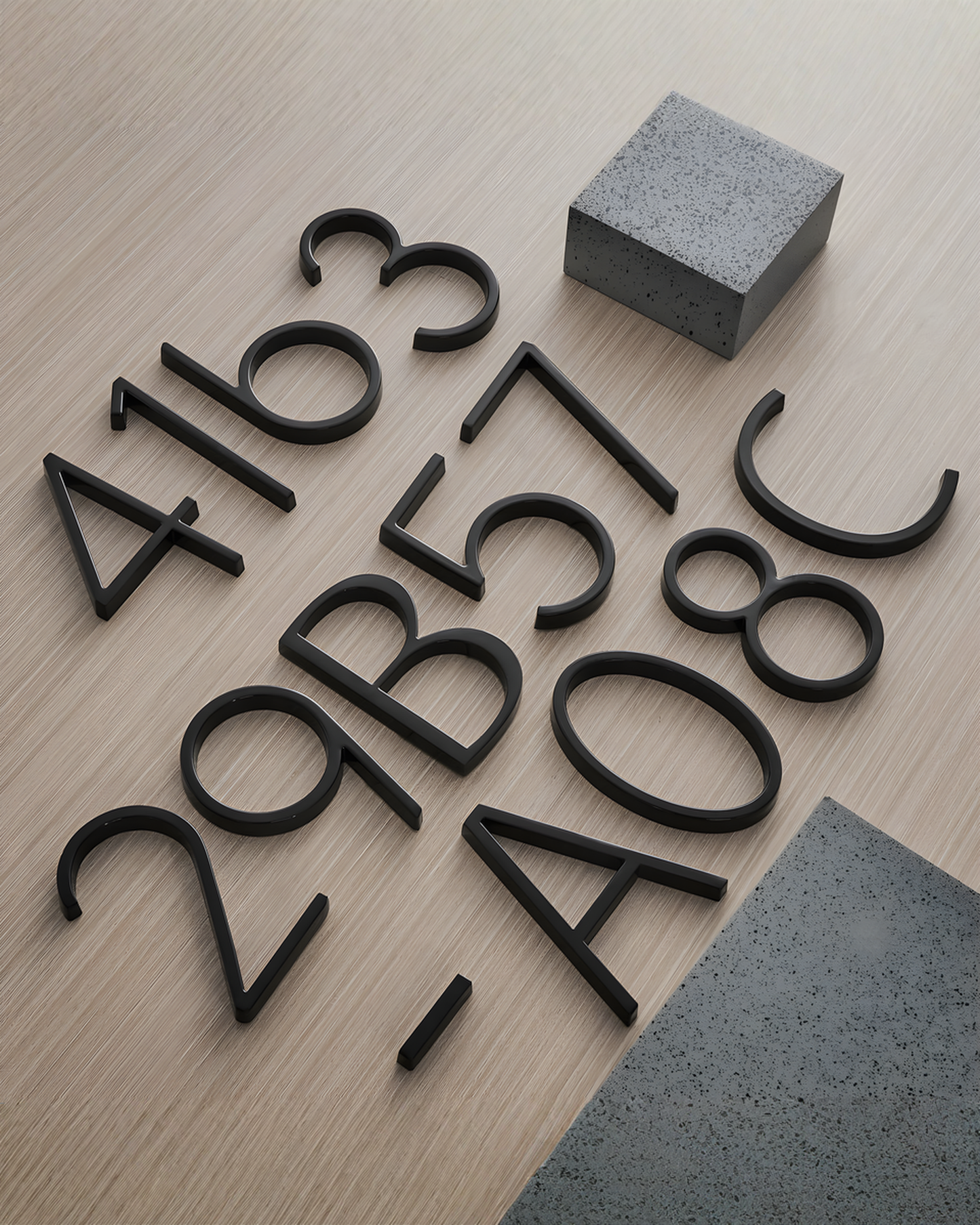 Modern House Number Black – Floating Design Zinc Alloy House Number Sign, 12.7 cm - 1
