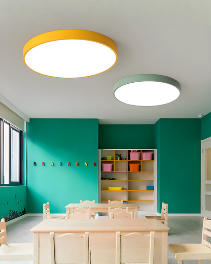 Round LED Ceiling Lamp Minimalist – Metal & Acrylic - Blue