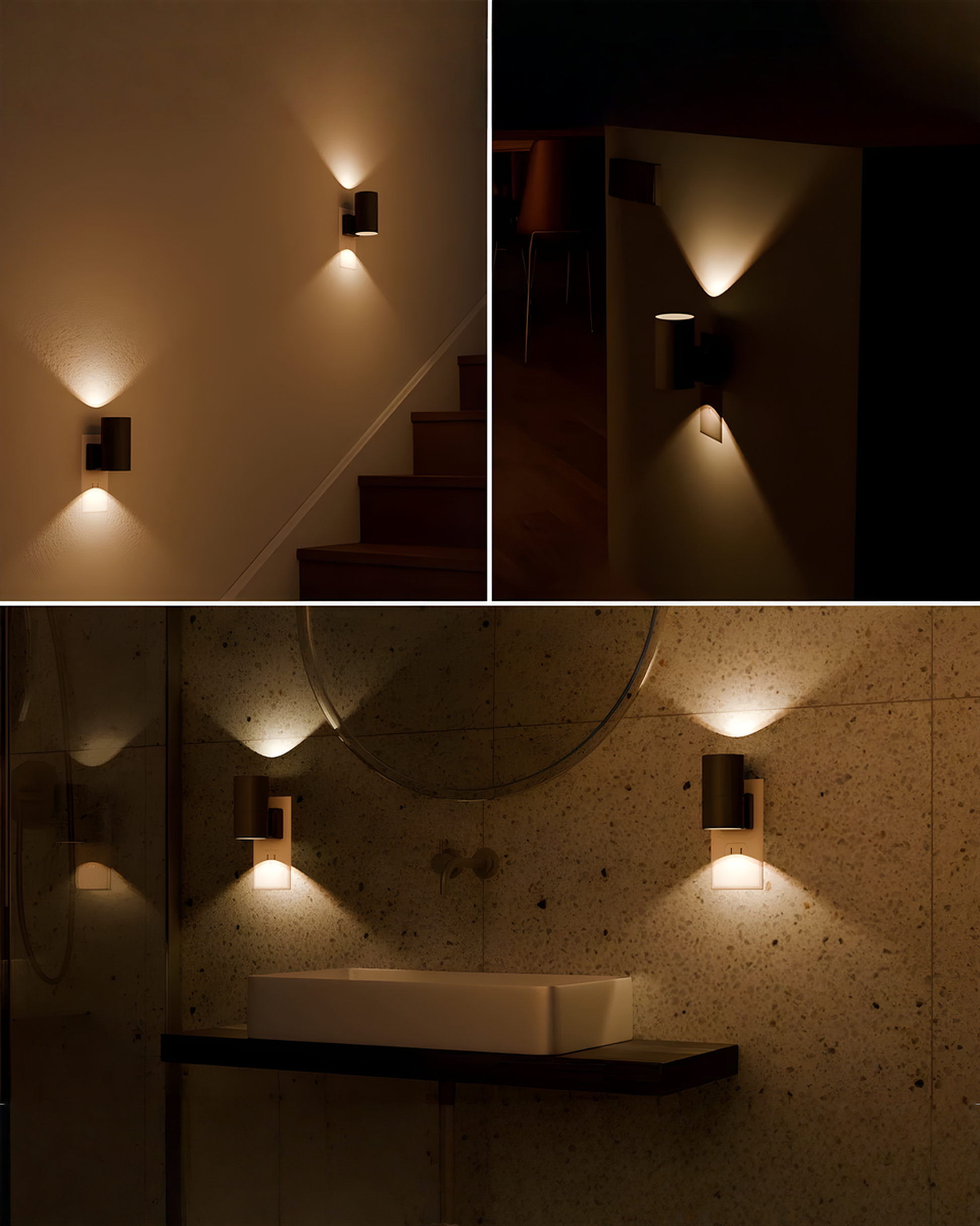 Dimmable Plug-In Night Light - Multicolor LED Night Light Modern, Set of 2