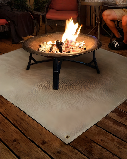 BBQ Protective Mat Heat-Resistant up to 800°F - Fireproof Grill Mat in Fiberglass - 100x100 cm