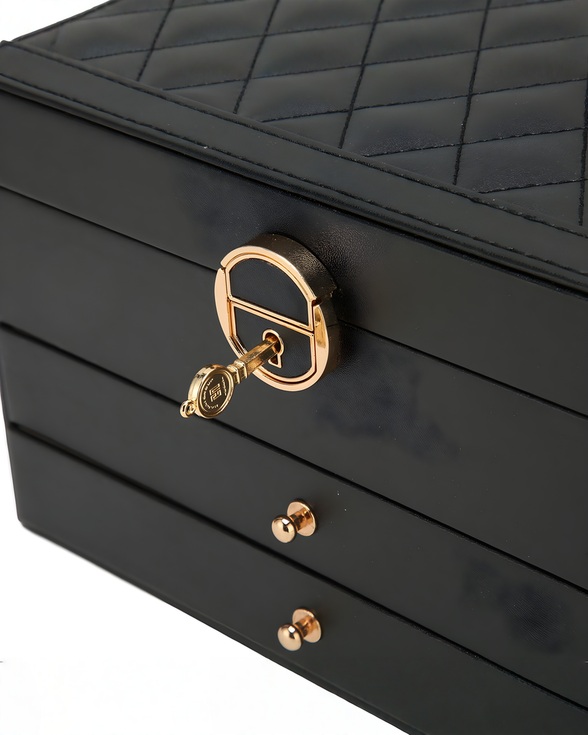 Sferica Jewelry Box Leather Multi-Layer - Black, Pink, Green, or White, 23 cm - Pink