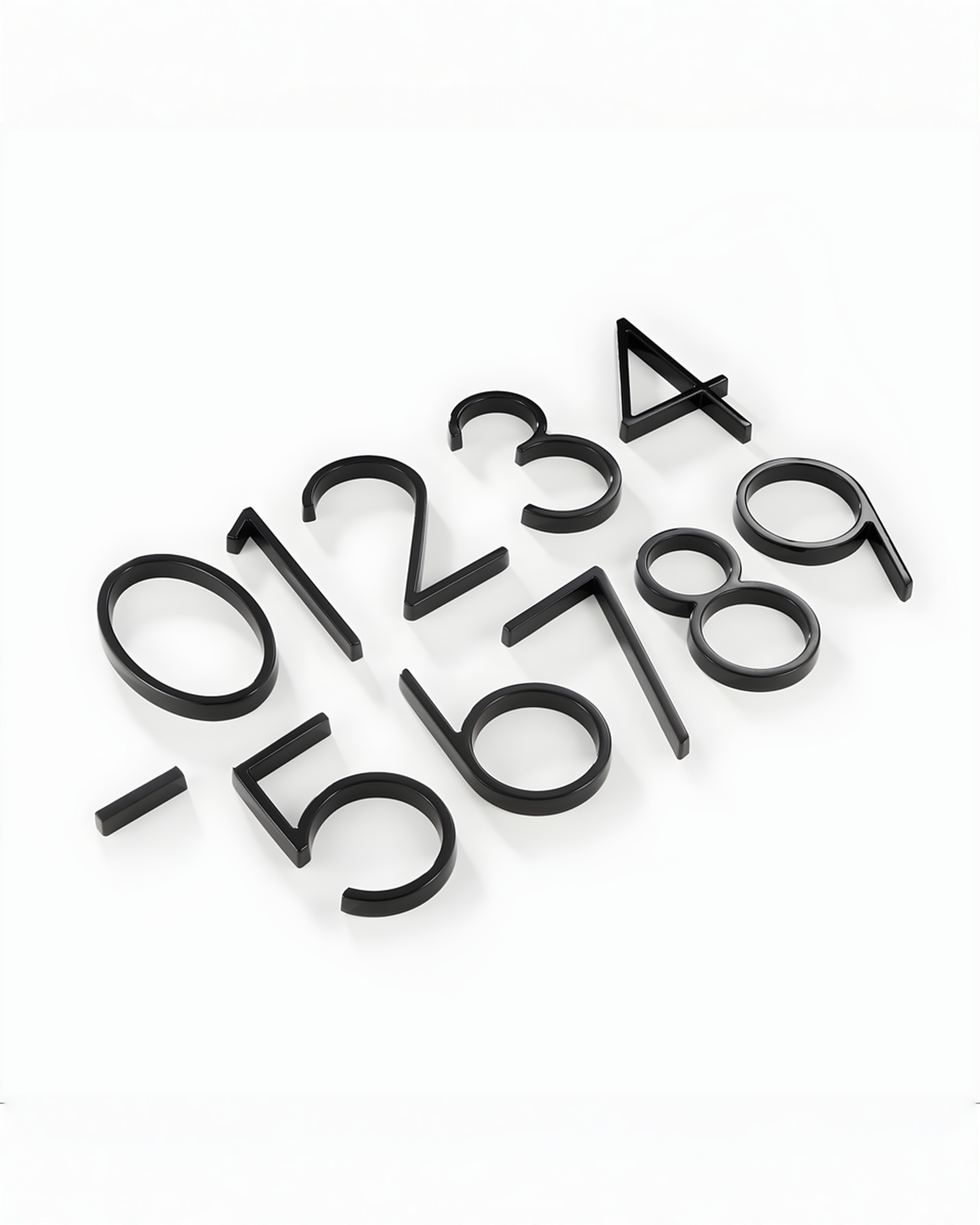 Modern House Number Black – Floating Design Zinc Alloy House Number Sign, 12.7 cm - 9