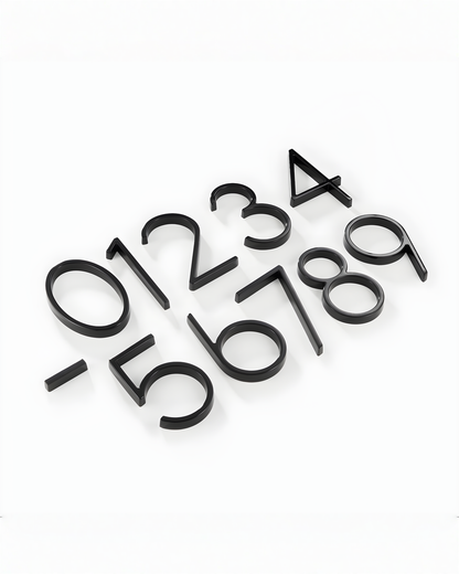 Modern House Number Black – Floating Design Zinc Alloy House Number Sign, 12.7 cm - 9