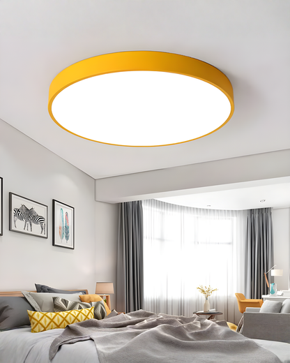 Round LED Ceiling Lamp Minimalist – Metal & Acrylic - Blue