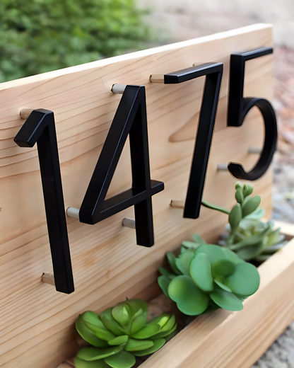Modern House Number Black – Floating Design Zinc Alloy House Number Sign, 12.7 cm - 3