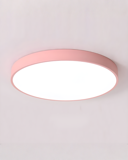 Round LED Ceiling Lamp Minimalist – Metal & Acrylic - Yellow