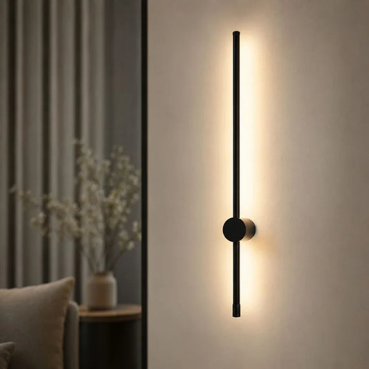 Touch Dimming LED Wall Sconce Black Aluminium 360 Arm