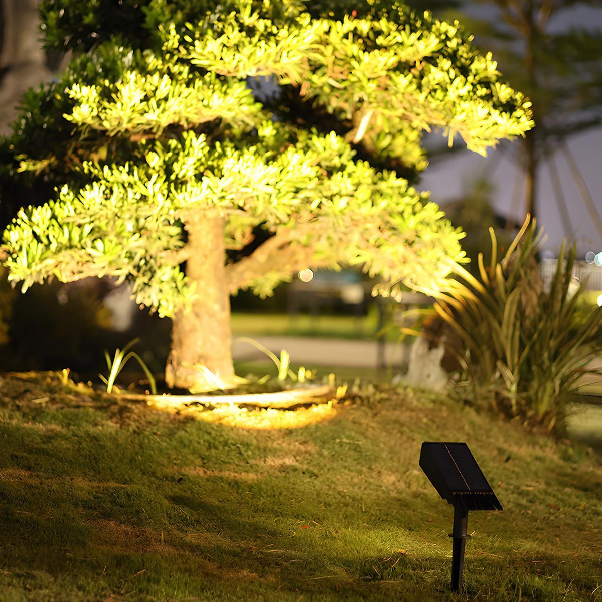 Solar Tree Uplight Landscape Spotlight, Premium Outdoor LED Lighting, Adjustable Beam